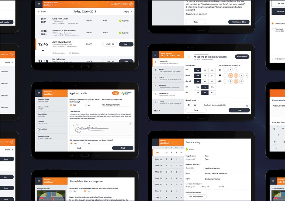 Booking interface